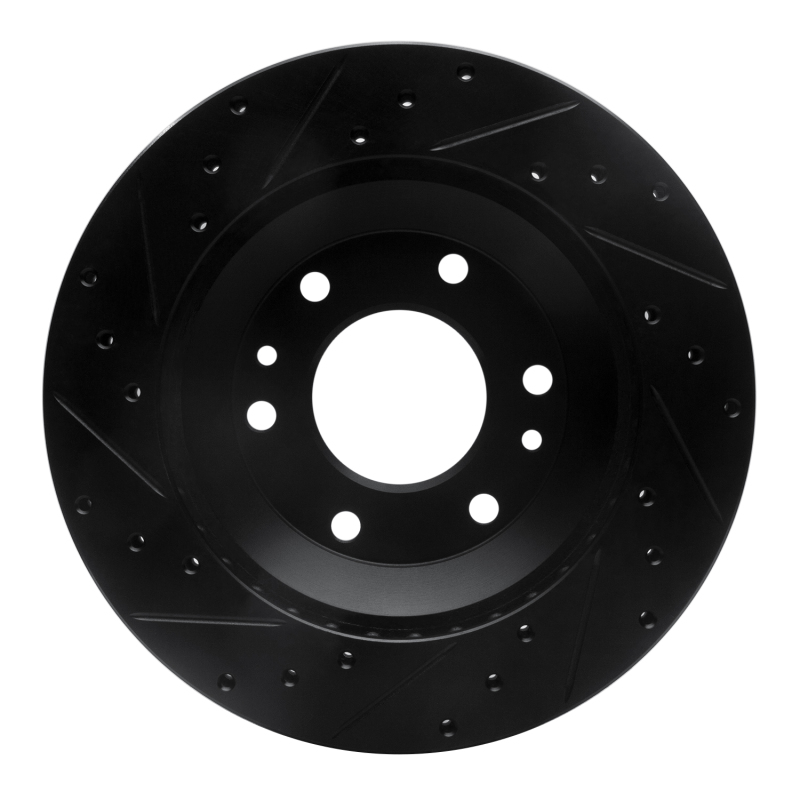 Buick Rainier Brake Rotor (1) - Front Right - R1 Concepts - Drilled & Slotted - Black - `02-`05